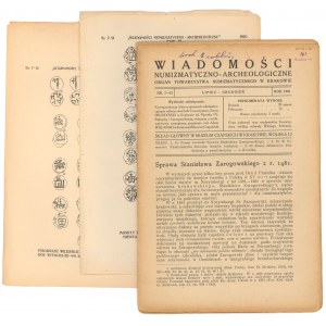 Wiadomości Numizmatyczno-Archeologiczne, Rok 1920 nr 7-12
