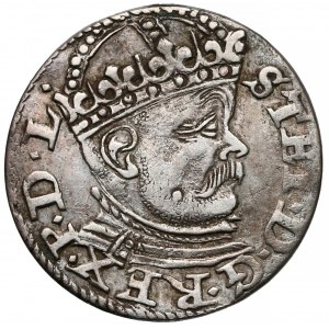 Stefan Batory, Trojak Ryga 1585 - duża głowa