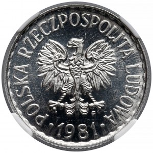 1 złoty 1981 - proof like - NGC MS66 PL (Max PL)