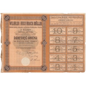 WILHELM i HUGO BRACIA MÜLLER Marceryzownia, Bielarnia, Farbiarnia..., 10x 500 zł 1929
