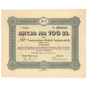 TRI Towarzystwo Robót Inżynierskich, Em.1, 100 zł 1925