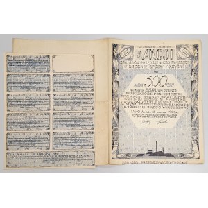 Zakłady Przędzalniczo-Tkackie w Krośnie, Em.4, 5x 500 mkp 1923