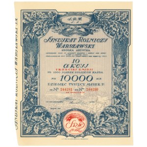 Syndykat Rolniczy Warszawski, Em.3, 10x 1.000 mkp 1923