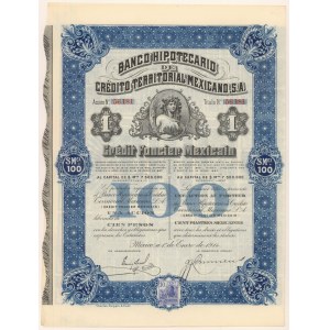 Mexico, Banco Hipotecario de Credito Territorial Mexicano, 100 Pesos 1914