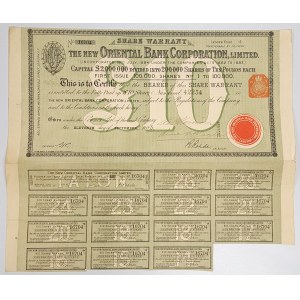 The New Oriental Bank Corporation, 10 Pounds 1885