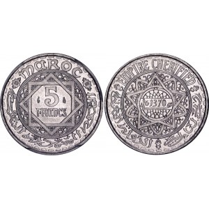 Morocco 5 Francs 1950 AH 1370 PCGS MS 67