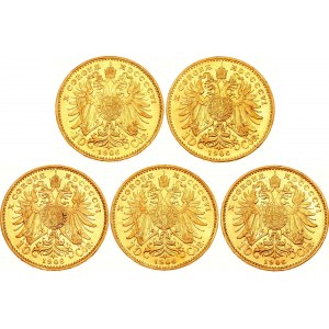 Austria 5 x 10 Corona 1906