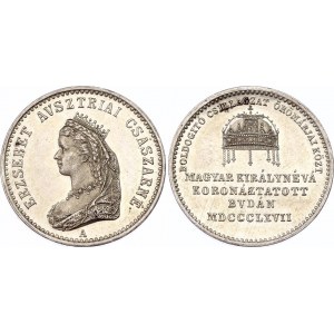 Hungary Silver Jeton for Coronation of Elizabeth at Buda 1867 A