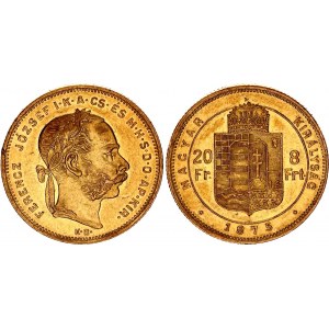 Hungary 8 Forint / 20 Francs 1875 KB