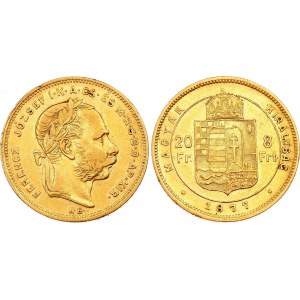 Hungary 8 Forint / 20 Francs 1877 KB
