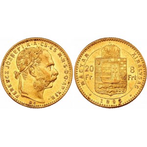 Hungary 8 Forint / 20 Francs 1892