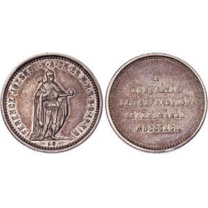 Hungary Silver Token for Coronation 25th Anniversary 1892