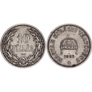 Hungary 10 Filler 1906 KB