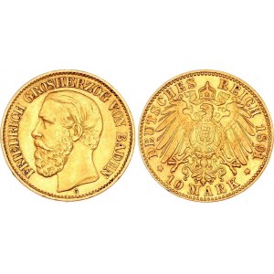 Germany - Empire Baden 10 Mark 1891 G