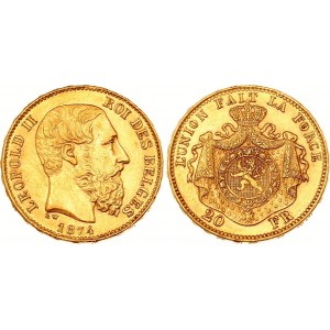 Belgium 20 Francs 1874