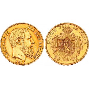 Belgium 20 Francs 1874