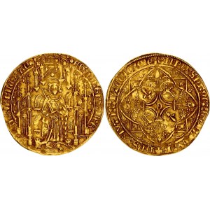 France Aquitaine Gold Noble 1362 - 1372 (ND) B RR