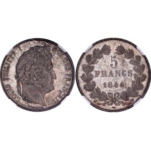 France 5 Francs 1844 W NGC MS 63