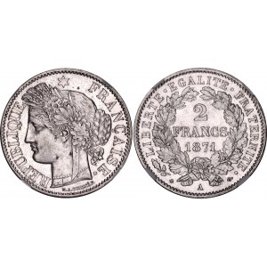 France 2 Francs 1871 A NGC MS 61