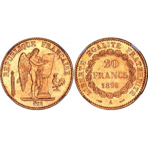 France 20 Francs 1895 A NGC MS 63