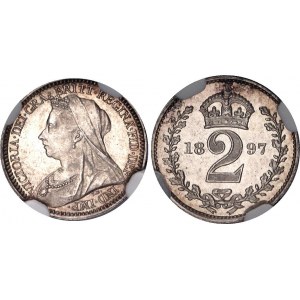 Great Britain 2 Pence 1897 NGC MS 66