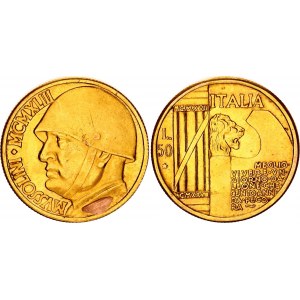 Italy 50 Lire 1943 MCMXLIII Mussolini Fantasy Coinage
