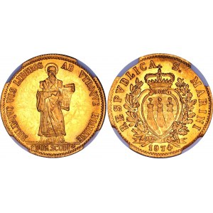 San Marino 2 Scudi 1974 NGC MS 67