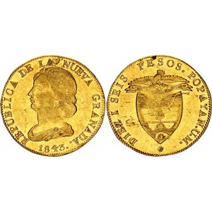 Colombia 16 Pesos 1843 UM