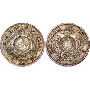 Guatemala 1/2 Real 1894 Counterstamped on Chile Peso 1881
