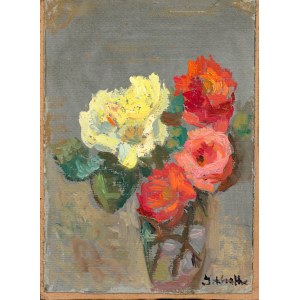 Irena Knothe (1904-1986), Kwiaty w szklanym wazonie, lata 50. XX w.