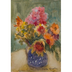 Irena Knothe (1904-1986), Blumenstrauß in einer Vase, 1960er Jahre.