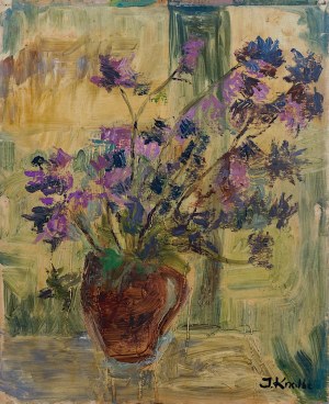 Irena Knothe (1904-1986), Fioletowe kwiaty, lata 60. XX w.