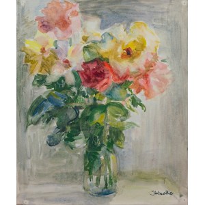 Irena Knothe (1904-1986), Roses in a vase, 1970s.