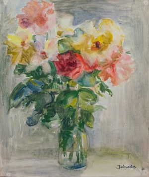 Irena Knothe (1904-1986), Róże w wazonie, lata 70. XX w.