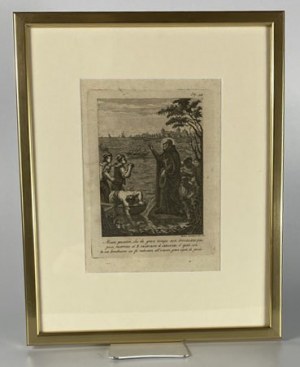 Francis de Hieronimo at the lake an engraving from the 19th century.