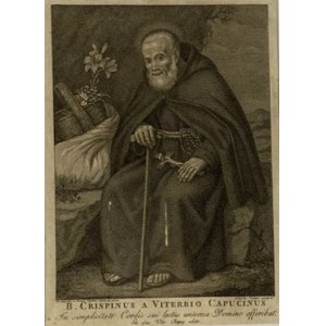 B. Crispinus ein Stich von Viterbio Capucinus aus dem 19. Jahrhundert.