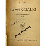 Blaise Pascal - Provincials [Warsaw 1921].