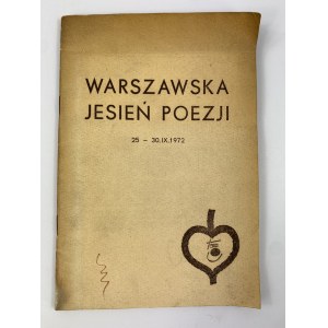 Warszawska Jesień Poezji 25 - 30. IX. 1972