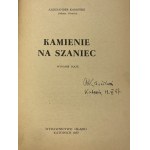[Kaminski Aleksander] Górecki Juliusz, Kamienie na szaniec [autograph + invitation to author's meeting].