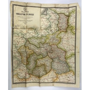Mappa dziesięciu gubernij Królestwa Polskiego z wykazem wszelkich dróg oraz odległości od nich Warszawa 1903