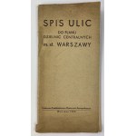 Plan Dzielnic Centralnych M. St. Warszawy 1955 ze Spisem Ulic