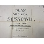 [Sosnowiec] Plán města Sosnowice se seznamem ulic. Zhotovil geometr S. Kozłowski