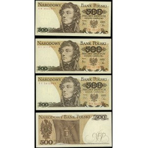 Polska, zestaw: 4 x 500 złotych, 1.06.1979, 1.06.1982