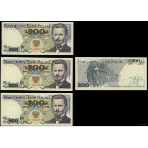Poland, set: 3 x 200 zloty, 1.06.1982