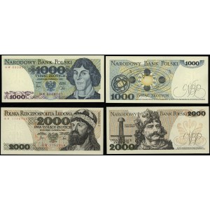 Poland, set: 1,000 zloty and 2,000 zloty, 1.06.1982