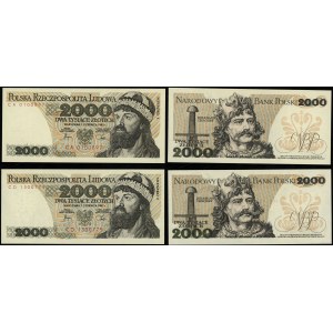 Polska, zestaw: 2 x 2.000 złotych, 1.06.1982