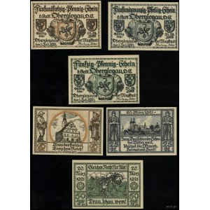 Silesia, set: 25, 50 and 75 fenigs, valid from 1.7.1921 to 31.12.1922