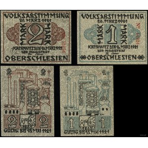 Silesia, set: 1 and 2 marks, 16.03.1921