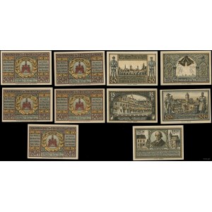 Silesia, set: 1 x 25 fenig, 2 x 50 fenig and 2 x 75 fenig, 18.10.1921
