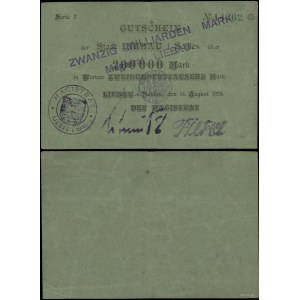 Silesia, 200,000 marks stamped at 20,000,000,000 marks, 11.08.1923